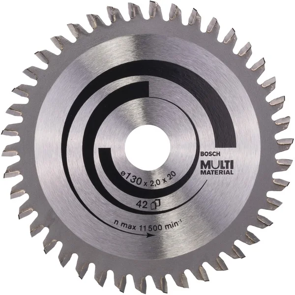Bosch Professional PRO Multi Material Kreissägeblatt, Ø 130mm, 42Z (Bohrung 20mm, für Handkreissägen)