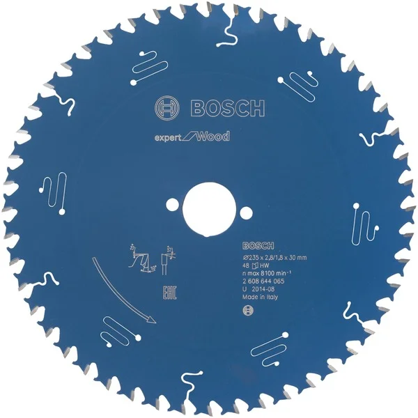 Bosch Professional EXPERT Wood Kreissägeblatt, Ø 235mm, 48Z (Bohrung 30mm, für Handkreissägen)