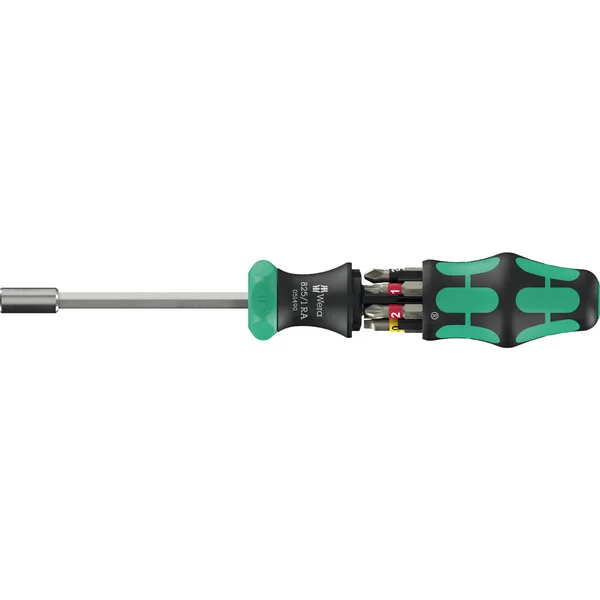 Wera Bit-Satz Kraftform Kompakt 27 RA 1 (schwarz/grün, 6-teilig, 1/4", mit Ratschenfunktion)