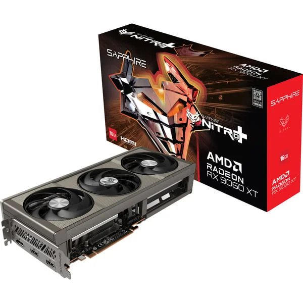SAPPHIRE Radeon RX 9060 XT NITRO+ 16GB, Grafikkarte (grau)