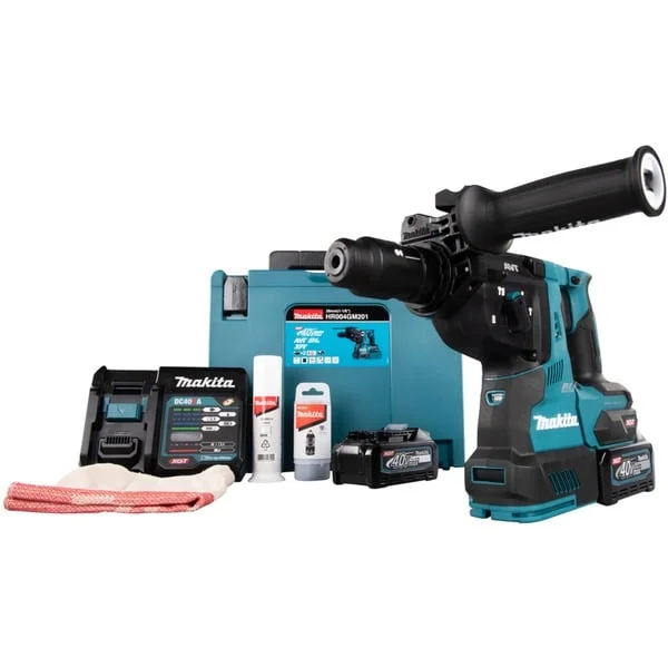 Makita Akku-Kombihammer HR004GM201 XGT, 40Volt, Bohrhammer (blau/schwarz, 2x Li-Ionen Akku 4Ah, MAKPAC)
