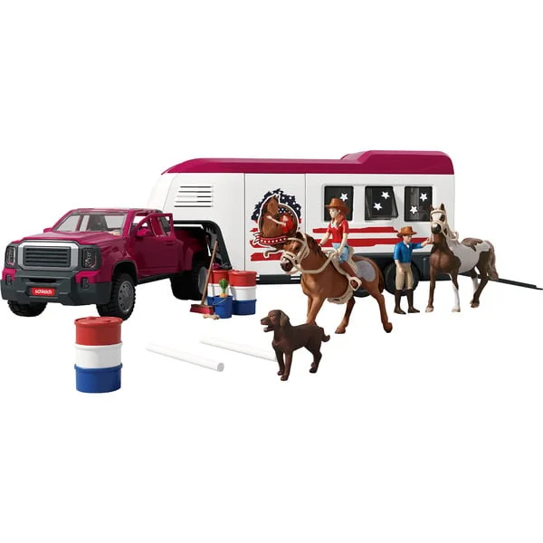 Schleich Horse Club Lakeside Truck mit Anhänger, Spielfahrzeug