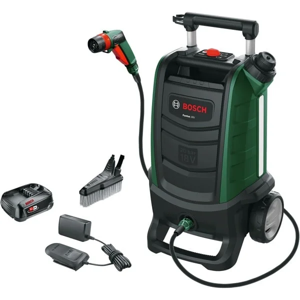 Bosch Heimwerken & Garten Akku-Druckreiniger Fontus (Gen2), 18Volt (grün/schwarz, Li-Ionen Akku 2,5Ah, POWER FOR ALL ALLIANCE)