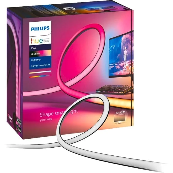 Philips HUE Play Gradient Lightstrip 24/27" 3er-Set, LED-Streifen (schwarz/weiß)