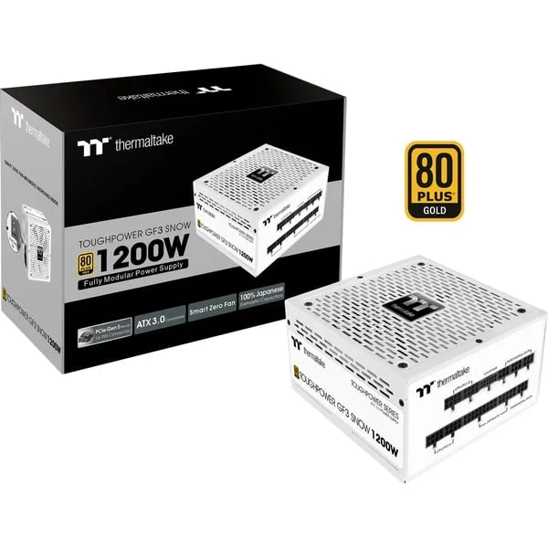 Thermaltake TT Toughpower GF3 Snow 1200W, PC-Netzteil (weiß, 1x 12VHPWR, 5x PCIe, Kabel-Management, 1200 Watt)