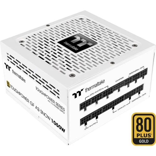 Thermaltake Toughpower GF A3 Snow 1050W, PC-Netzteil (weiß, 1x 12VHPWR, 5x PCIe, Kabel-Management, 1050 Watt)