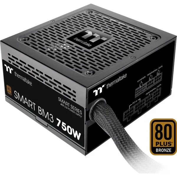 Thermaltake SMART BM3 750W, PC-Netzteil (schwarz, 1x 12VHPWR, 4x PCIe, Kabel-Management, 750 Watt)