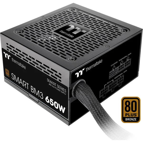 Thermaltake SMART BM3 650W, PC-Netzteil (schwarz, 1x 12VHPWR, 4x PCIe, Kabel-Management, 650 Watt)