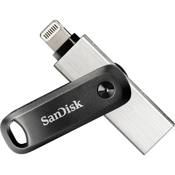 SanDisk iXpand Go 64 GB, USB-Stick (schwarz/silber, USB-A 3.2 Gen 1, Apple Lightning Connector)