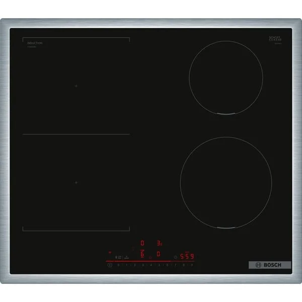Bosch PVS645HB1E Serie 6, Autarkes Kochfeld (schwarz/edelstahl, 60 cm)