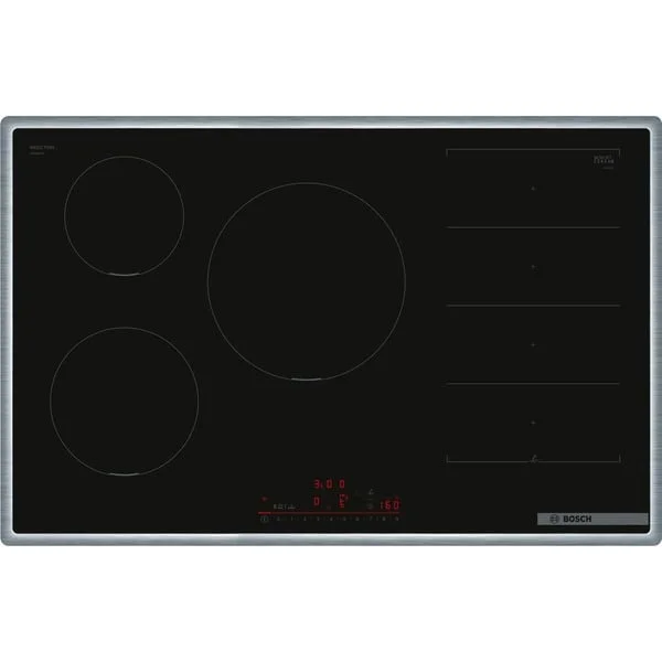 Bosch PXV845HC1E Serie 6, Autarkes Kochfeld (schwarz/edelstahl, 80 cm)
