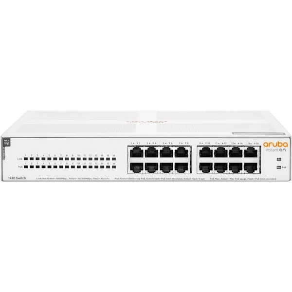 Hewlett Packard Enterprise Networking Instant On Switch 16 Anschlüsse Gigabit CL4 PoE 124 W 1430