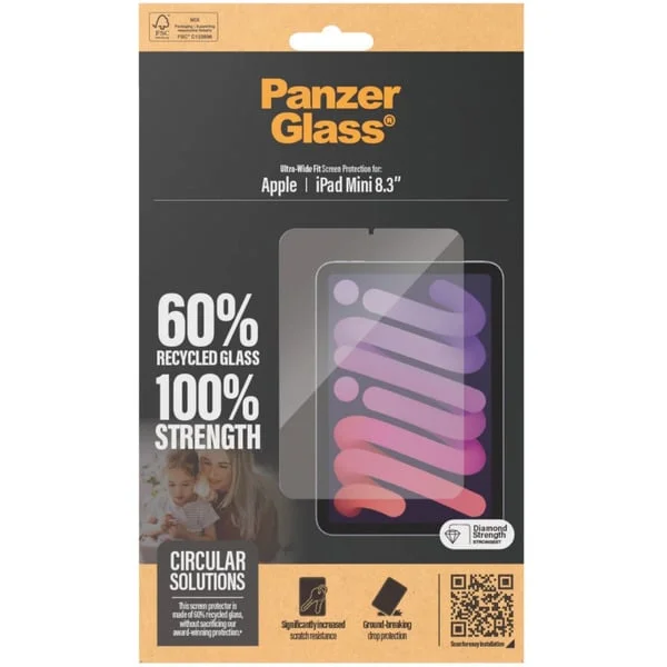 PanzerGlass Displayschutz Ultra-Wide Fit, Schutzfolie (transparent, iPad Mini 8,3'' (2021, 2024))