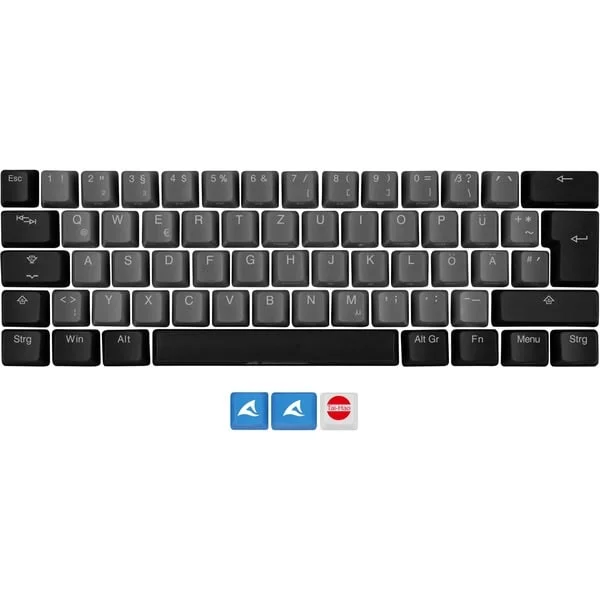 Sharkoon SKILLER SAC20 S4, Tastenkappe (schwarz, 61 Stück, ISO-Layout (DE), für SKILLER SGK50 S4)