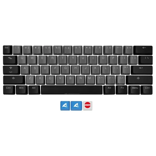 Sharkoon SKILLER SAC20 S4, Tastenkappe (schwarz, 62 Stück, ANSI-Layout (US), für SKILLER SGK50 S4)