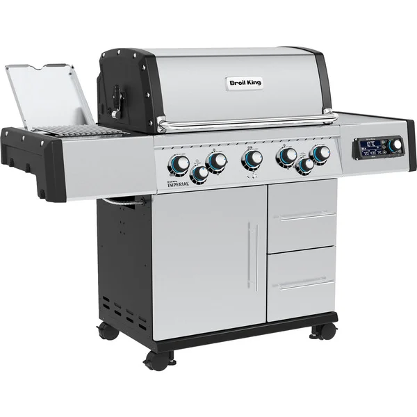 Broil King Gasgrill Imperial QS 590 IR (edelstahl, mit Infrarot-Seitenbrenner und Heckbrenner, iQue Smart Steuerung)