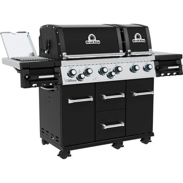 Broil King Gasgrill Imperial 690 IR (schwarz/edelstahl, mit Infrarot-Seitenbrenner und Heckbrenner)