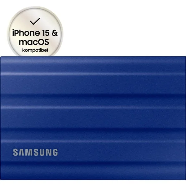 Samsung Portable SSD T7 Shield 1 TB, Externe SSD (blau, USB-C 3.2 Gen 2 (10 Gbit/s), extern)