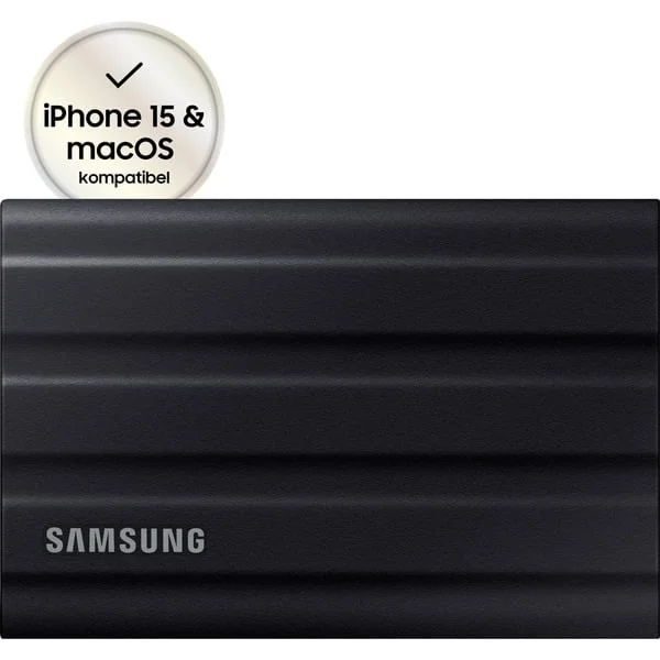 Samsung Portable SSD T7 Shield 1 TB, Externe SSD (schwarz, USB-C 3.2 Gen 2 (10 Gbit/s), extern)