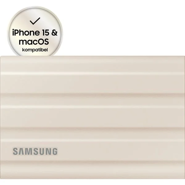Samsung Portable SSD T7 Shield 1 TB, Externe SSD (beige, USB-C 3.2 Gen 2 (10 Gbit/s), extern)