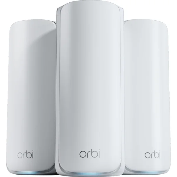 Netgear ORBI RBE773-100EUS WIFI 7 MESH Zusatzsatellit 3er Set, Mesh Access Point (weiß, Tri-Band WiFi 7)