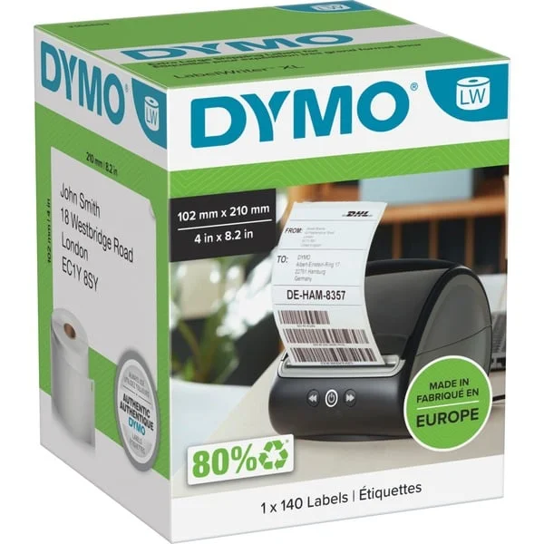Dymo LabelWriter ORIGINAL DHL-Versandetiketten 102x210mm, 1 Rolle mit 140 Etiketten (permanent klebend, 2166659)