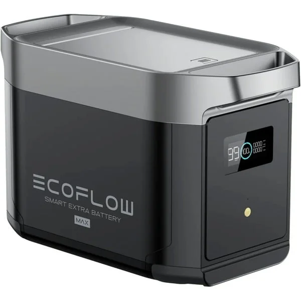 EcoFlow Intelligenter Zusatzakku für Delta 2 Max (schwarz/grau, 2.048 Wh, LFP-Akku)