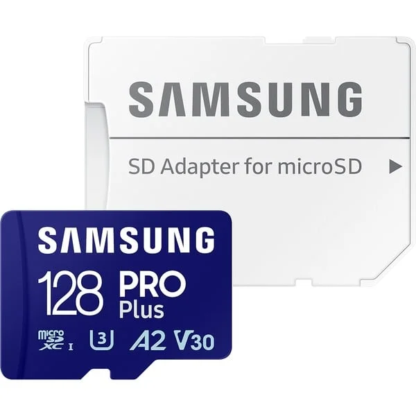 Samsung PRO Plus 128 GB microSDXC (2023), Speicherkarte (blau, UHS-I U3, Class 10, V30, A2)