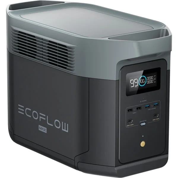 EcoFlow DELTA 2 Max, tragbare Powerstation (schwarz, 2.048 Wh, X-boost 3.100W, LFP-Akku)