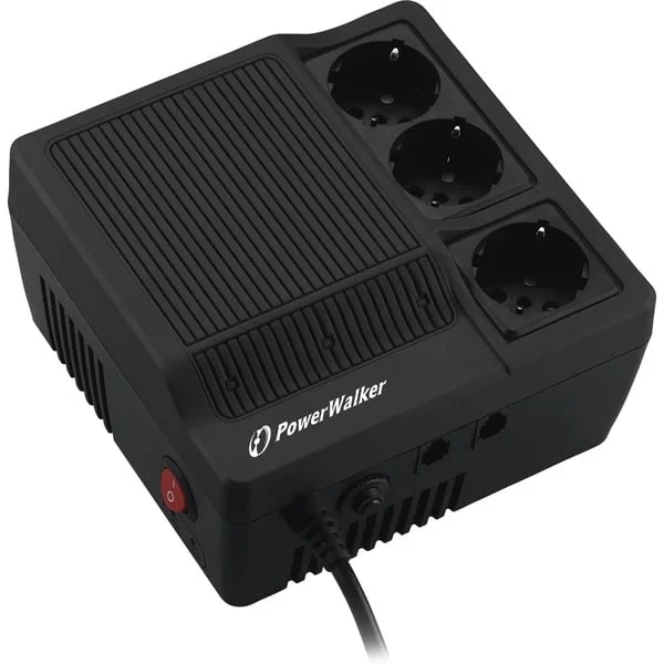 BlueWalker Spannungsregler PowerWalker AVR 1200 (schwarz, Überspannungsschutz, Schalter)