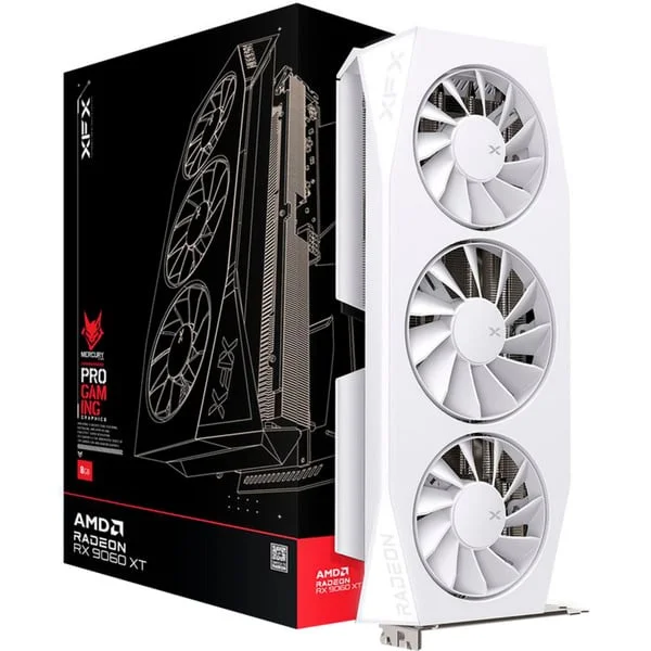 XFX Radeon RX 9060 XT Mercury OC, Grafikkarte (weiß, RDNA4, GDDR6, 2x DisplayPort, 1x HDMI 2.1)