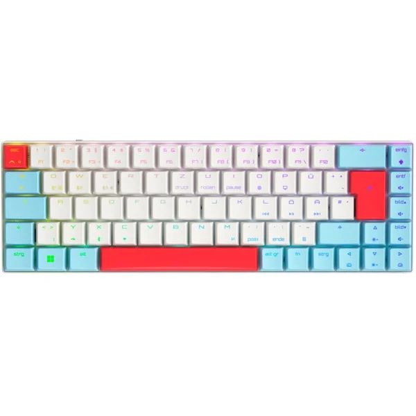 CHERRY MX-LP 2.1 Compact Wireless, Gaming-Tastatur (weiß/mehrfarbig, DE-Layout, Cherry MX Low Profile RGB Speed)