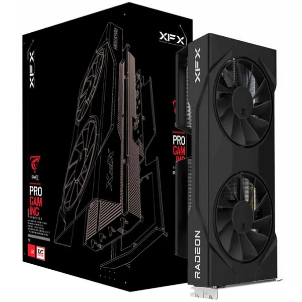 XFX Radeon RX 9060 XT Swift OC Dual Fan, Grafikkarte (schwarz, RDNA4, GDDR6, 2x DisplayPort, 1x HDMI 2.1)