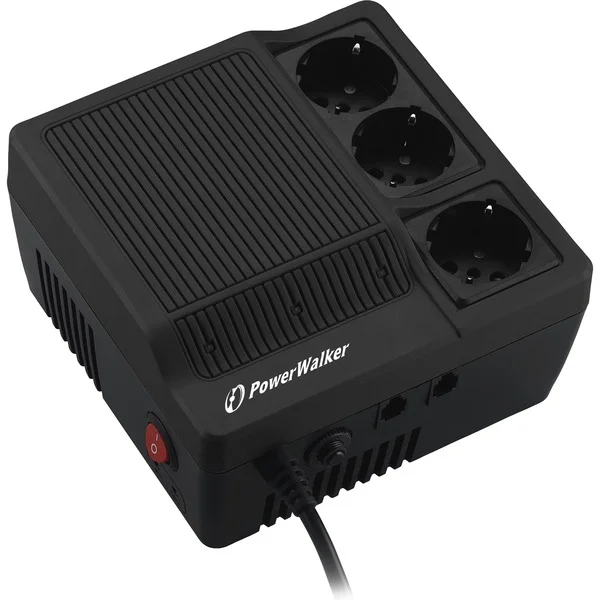 BlueWalker Spannungsregler PowerWalker AVR 600 (schwarz, Überspannungsschutz, Schalter)