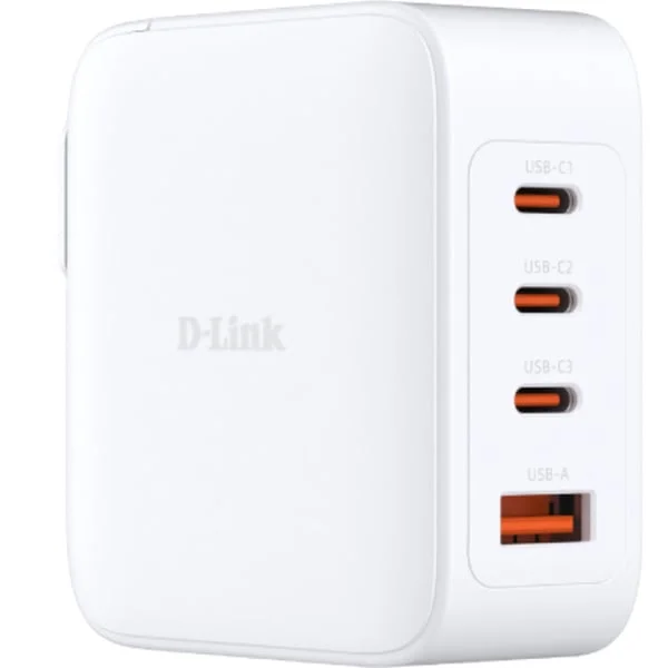 D-Link 100W GaN Ladegerät DCP-101/E, PD 3.0, QC 4.0 (weiß, 1x USB-A, 3x USB-C)