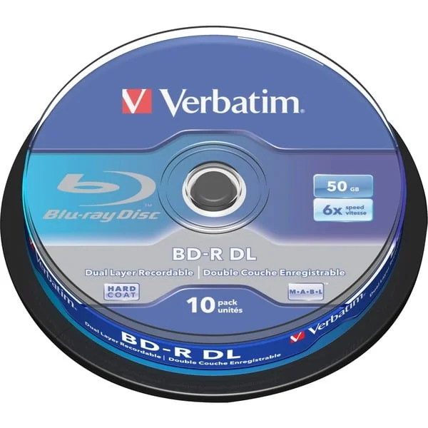Verbatim BD-R 50 GB, Blu-ray-Rohlinge (6fach, 10 Stück, Retail)