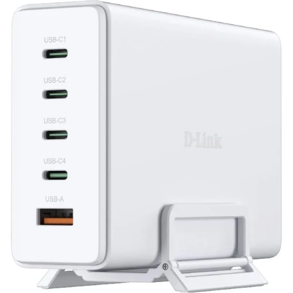 D-Link 240W GaN Ladegerät DCF-241/E, PD 3.1, QC 4.0 (weiß, 1x USB-A, 4x USB-C)