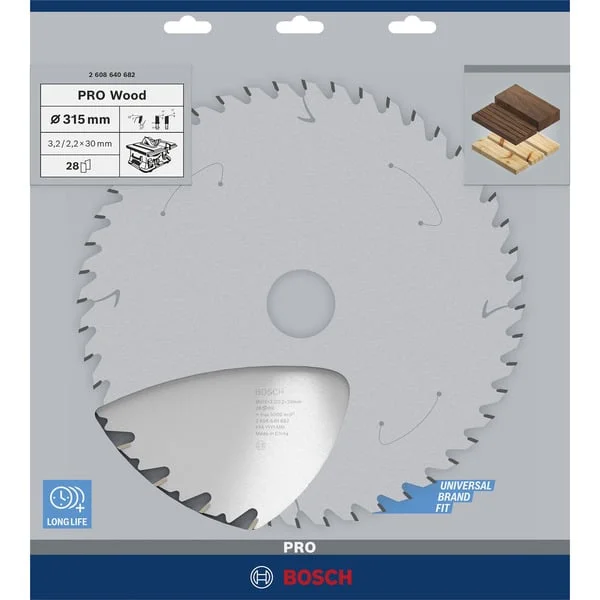 Bosch Professional PRO Wood Kreissägeblatt, Ø 315mm, 28Z (Bohrung 30mm, für Tischkreissägen)