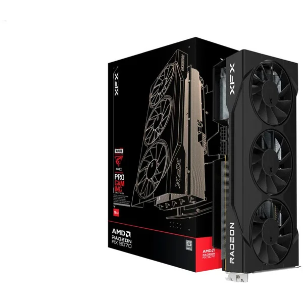 XFX Radeon RX 9070 Swift OC, Grafikkarte (schwarz, RDNA4, GDDR6, 3x DisplayPort, 1x HDMI 2.1)