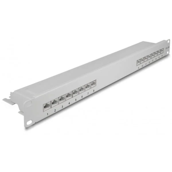 DeLOCK 19" Patchpanel 16 Port Cat.6A (grau, 1 HE)
