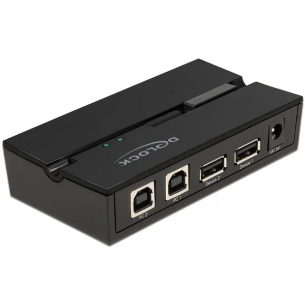 DeLOCK Delock USB 2.0 Switch f. 2 PC an 2Geräte, USB-Switch (schwarz)