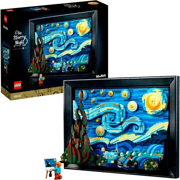 LEGO 21333 Ideas Vincent van Gogh – Sternennacht, Konstruktionsspielzeug (3D-Nachbildung des Meisterwerks von van Gogh)