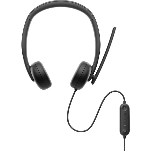 Dell WH3024, Headset (schwarz, Kabelgebundenes Headset mit KI-basierter Geräuschunterdrückung)