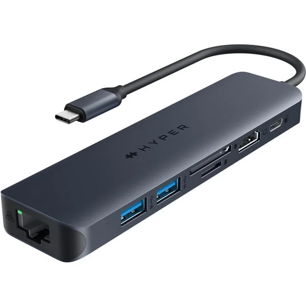 HyperDrive Next 7 Port USB-C Hub, Dockingstation (dunkelblau, USB-C, HDMI, USB-A)