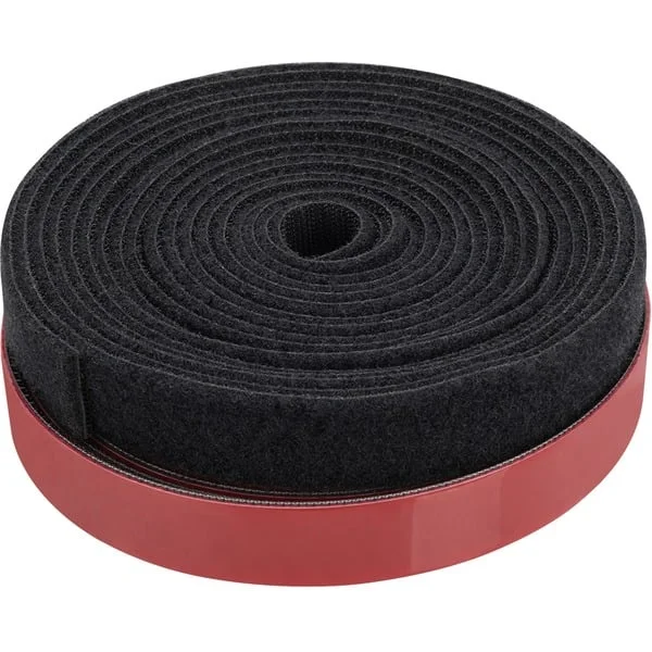 Digitus Klettband-Kabelmanagement-System, Kabelbinder (schwarz, 2,5 Meter Pilzkopfband + 5 Meter Flausch-/Klettband)