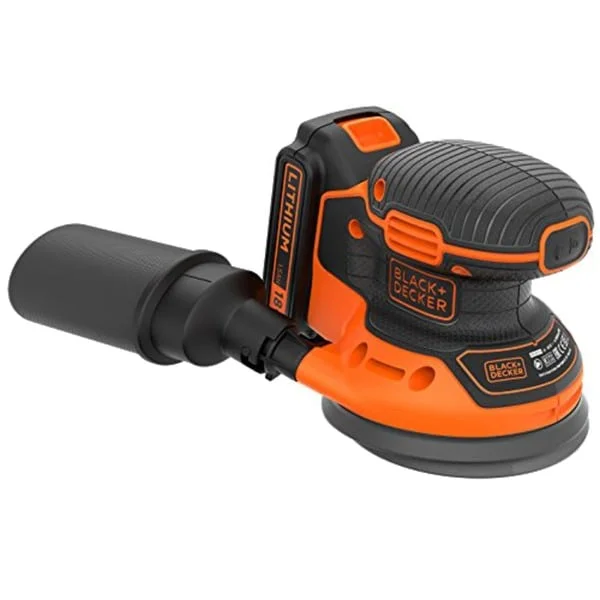 BLACK+DECKER Akku-Exzenterschleifer BDCROS18-QW, 18Volt (orange/schwarz, Li-Ionen Akku 1,5Ah)