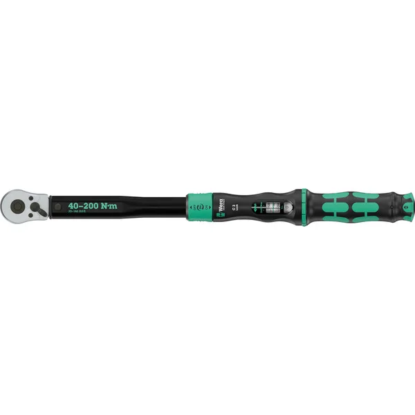 Wera Drehmomentschlüssel mit Umschaltknarre Click-Torque Lock C 3 (schwarz/grün, Abtrieb 1/2", 40 bis 200 Nm)