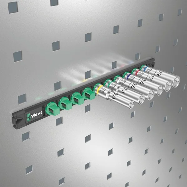 Wera Nuss-Magnetleiste C Deep 1 Steckschlüsseleinsatz-Satz 1/2" (schwarz/grün, 6‑teilig)