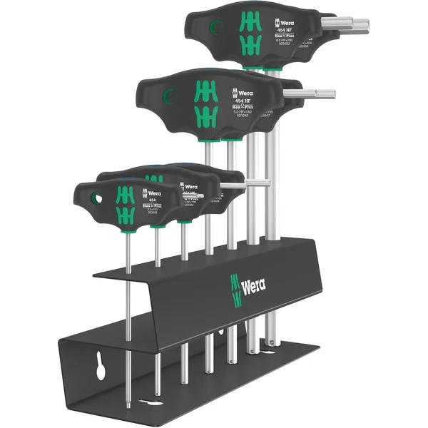 Wera 454/7 HF Set 2 Quergriff-Schraubendreher + Rack, 7-teilig (schwarz/grün, mit Haltefunktion)