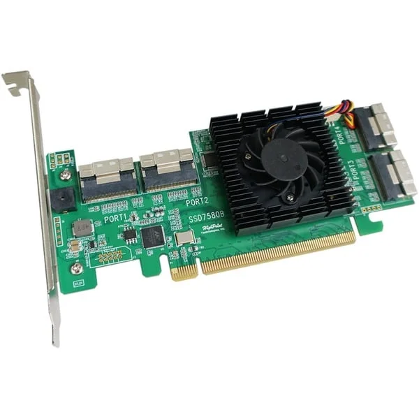 HighPoint SSD7580B PCIe 4.0x16 8x U.2P NVMe, Schnittstellenkarte